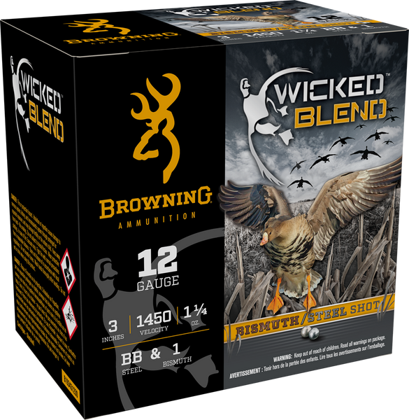 Browning Wicked Blend 12g 3" Blend Bismuth #1 Steel BB