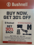 Bushnell Optic Rebate *30% Back!* Aug 15-Sept 15