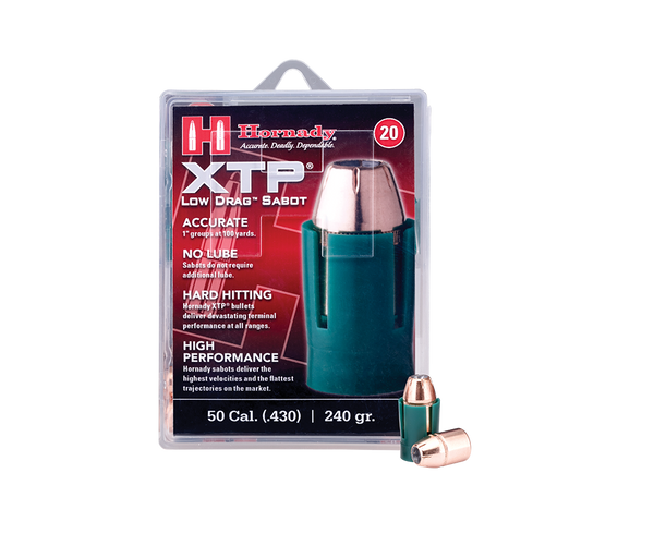 240 gr XTP Hornady 50cal Bullets/Sabots - 20 Pack